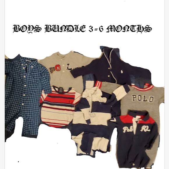 BOYS LONGSLEEVE ONESIES (BUNDLE 3-6 MONTHS) - Picture 1 of 1